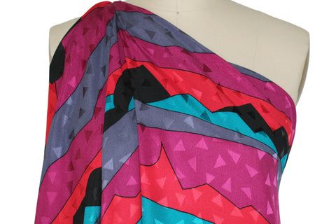 Mountain print silk charmeuse