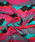 Mountain print silk charmeuse