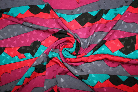 Mountain print silk charmeuse