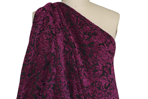 Reversible Floral-ish Chenille Jacket Weight - Purple/Black