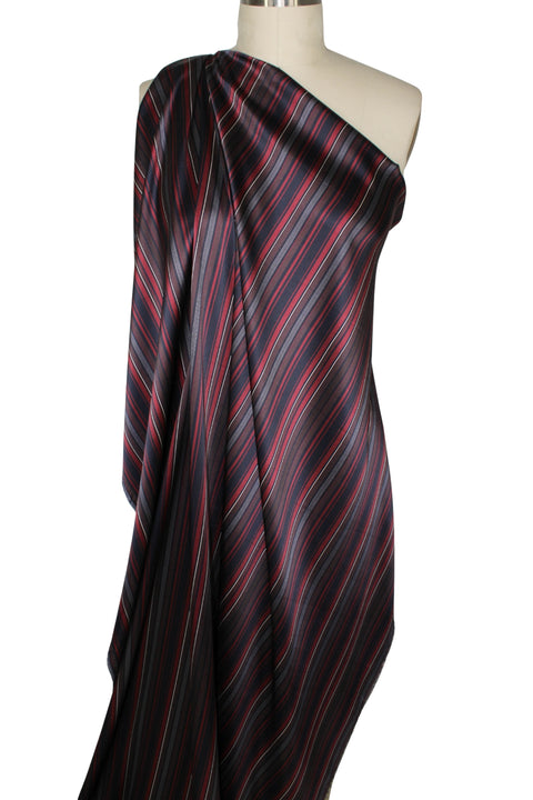 Striped stretch silk charmeuse