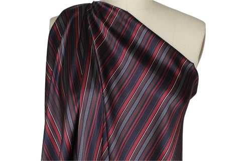 Striped stretch silk charmeuse