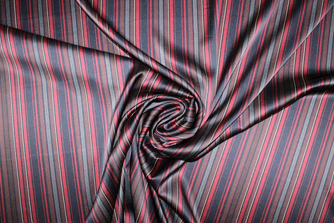 Striped stretch silk charmeuse