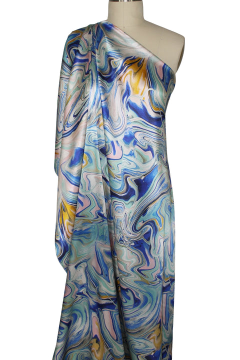 Wide abstract print silk