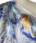 Wide abstract print silk