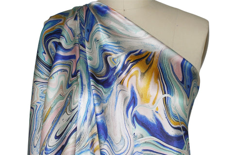 Wide abstract print silk