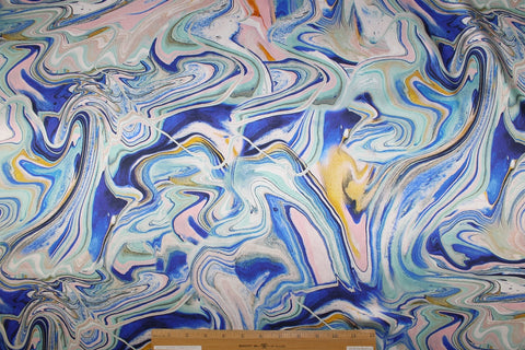 Wide abstract print silk