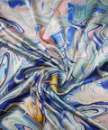 Wide abstract print silk