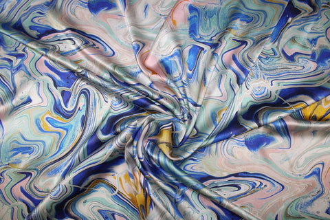 Wide abstract print silk