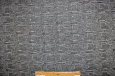 Gray geometric weave cotton shirting