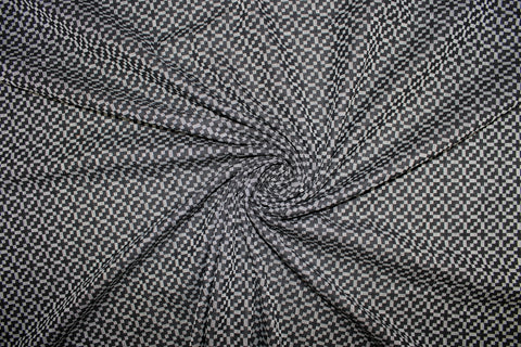 Geometric Tessalations Cotton Jacquard - Black/Gray