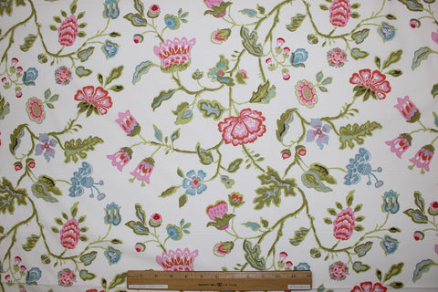 Elizabethan Style Floral Cotton Lawn - Pinks/Greens/Blues