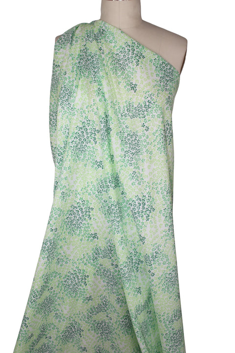Green florals cotton lawn
