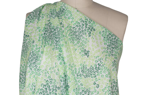 Green florals cotton lawn