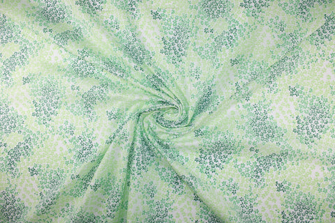 Green florals cotton lawn