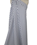 Navy and white polka dot cotton shirting