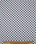 Navy and white polka dot cotton shirting