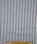 Navy and white striped Italian cotton shirting