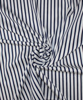 Navy and white striped Italian cotton shirting