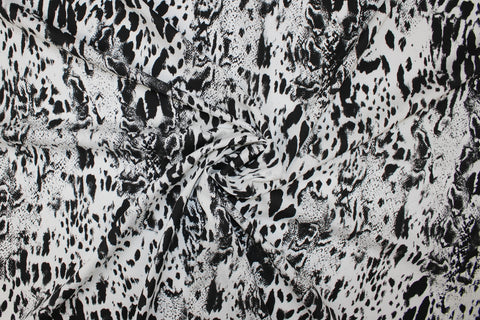 Black and white print cotton voile