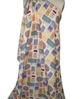 Mid-century style block print cotton