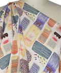 Mid-century style block print cotton