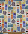 Mid-century style block print cotton