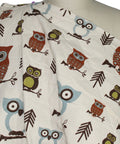 Owl print quilted cotton coating