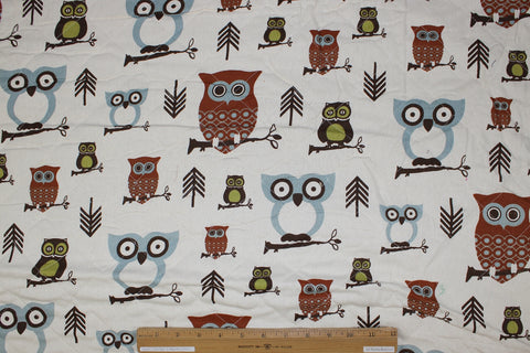 Owl print quilted cotton coating