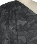 Black/gray camo print stretch corduroy
