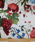 Bold floral/grape print stretch corduroy