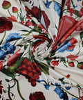 Bold floral/grape print stretch corduroy