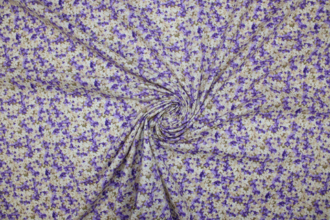 Field of Dreams Cotton Shirting - Purples/Tans