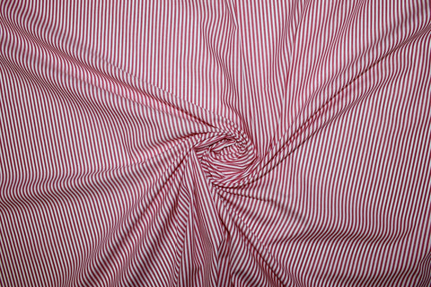 2 1/2 yards of NY Designer Striped Cotton Shirting - Red/White