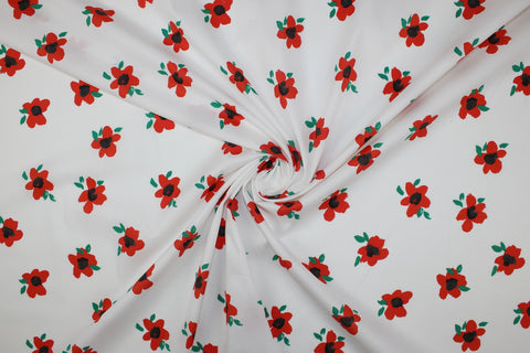 Flower print stretch cotton