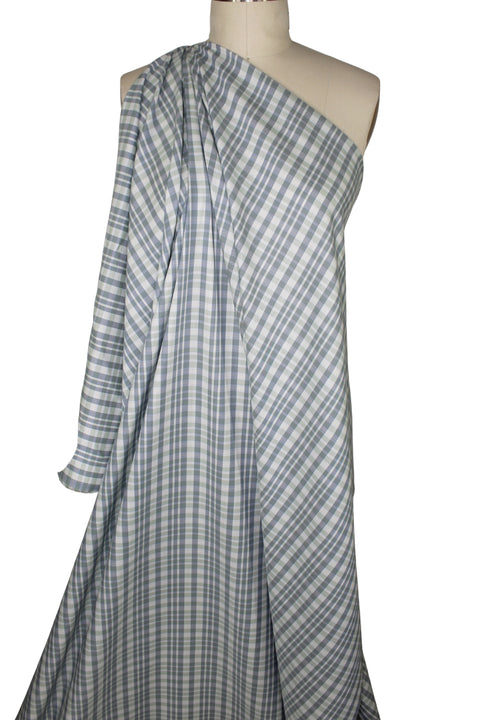 Plaid Cotton Shirt-weight Twill - Grays/Green