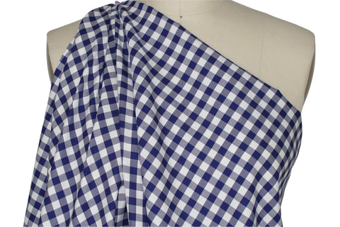 English gingham print cotton shirting