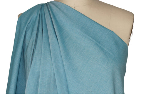 Ike Behar Aqua heather cotton shirting