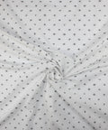 Italian cotton shirting with letters woven into it