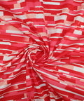 "Tile" print cotton in red tones