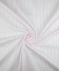 Pinstriped cotton shirting in pink on white