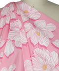 Floral print cotton with white on pinks
