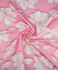 Floral print cotton with white on pinks