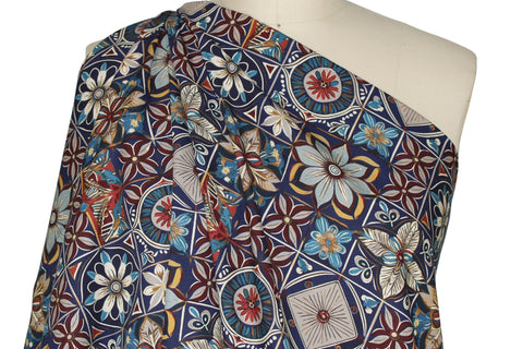 Medallion print cotton shirting
