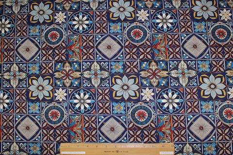 Medallion print cotton shirting