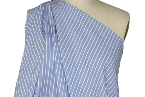 Striped Cotton Oxford Cloth - Blue/White