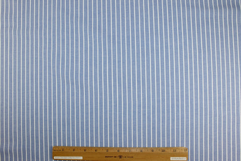Striped Cotton Oxford Cloth - Blue/White