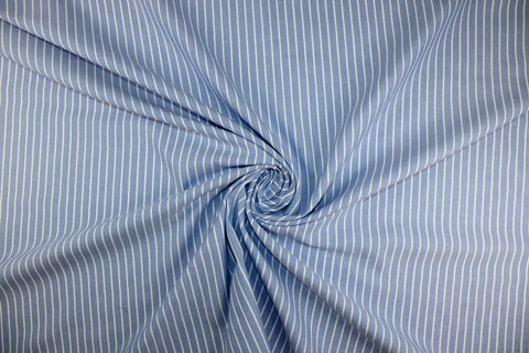 Striped Cotton Oxford Cloth - Blue/White