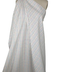 Windowpane check cotton shirting in bright colors