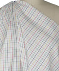 Windowpane check cotton shirting in bright colors